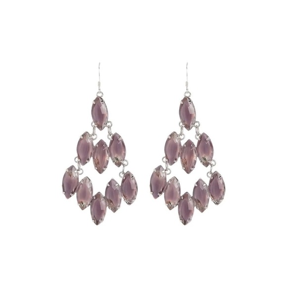 Alex And Ani Womens Purple Crystals Silver Dangle Chandelier Drop Earrings New - Picture 1 of 8